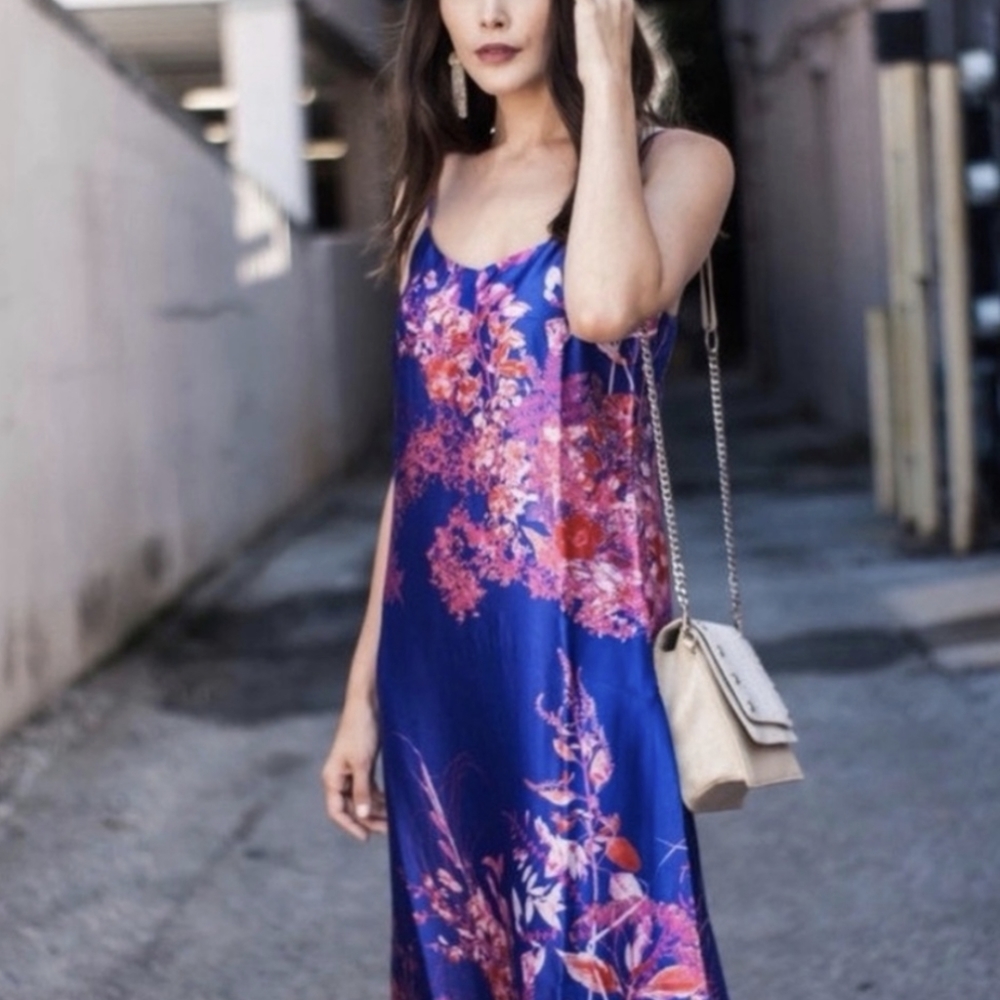 NWT Banana Republic | midi slip dress size 0 flowers leaves